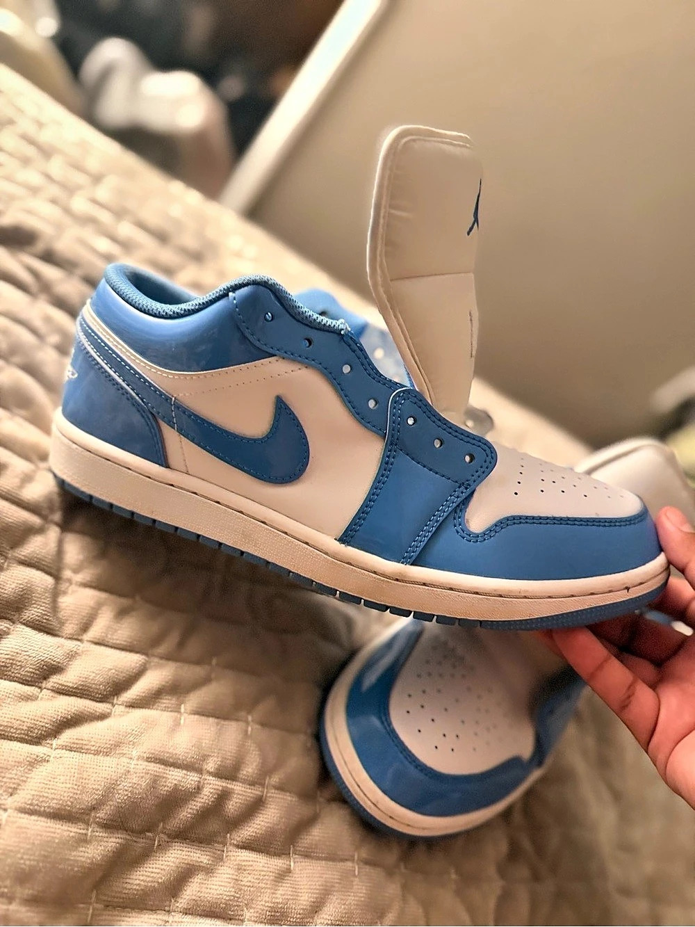 Jordan Air Jordan 1 Low SE Legend Blue Sneakers in White & Blue